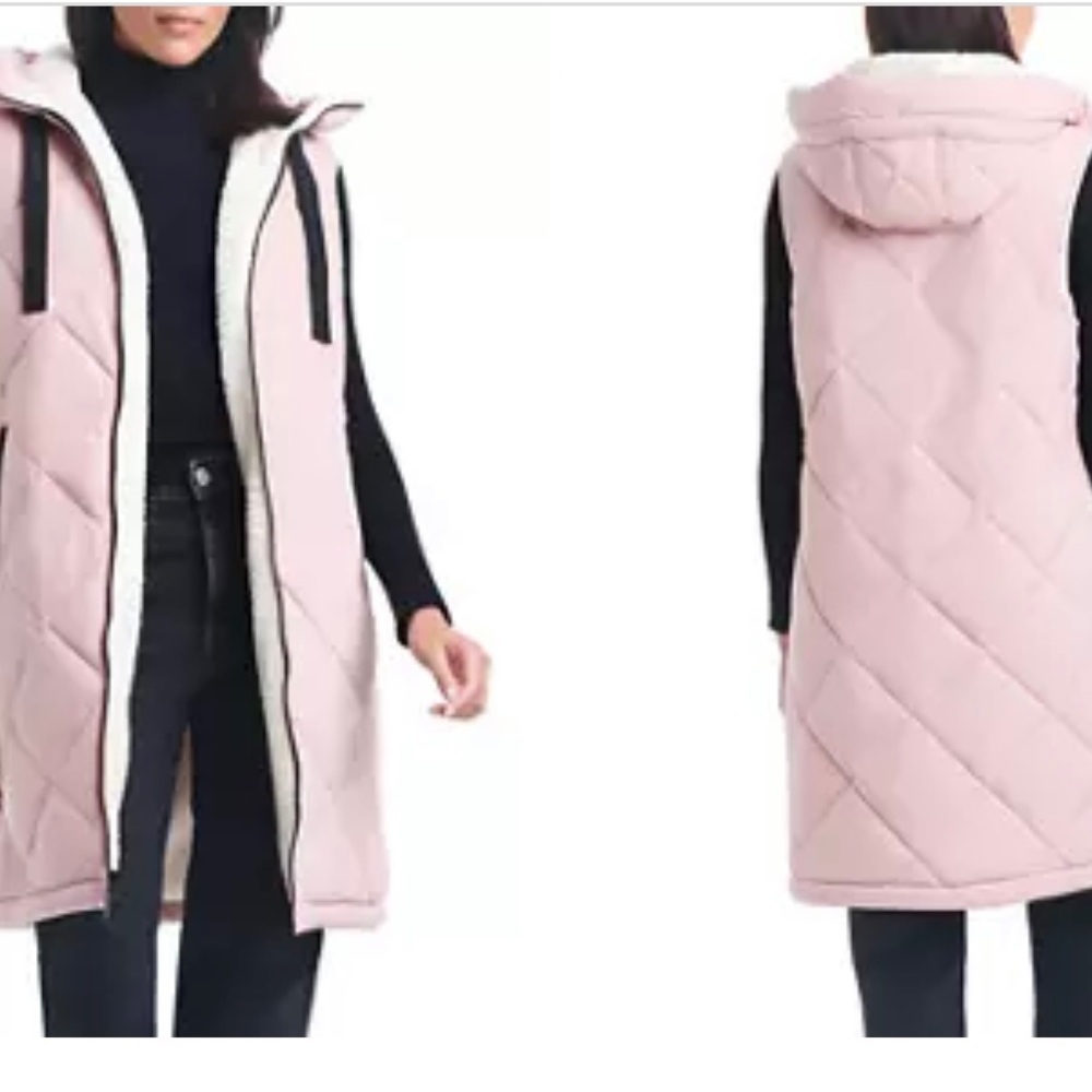 UGG Koolaburra Pink Sherpa Reversible Vest
Jacket Hood Small 4-6 Medium 8 10 NWT